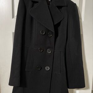Croft & Barrow Black Pea Coat Classic Tailored Style
